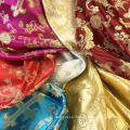 gorgeous 100% polyester double-sided silky metallic brocades for wedding event decoration table cover